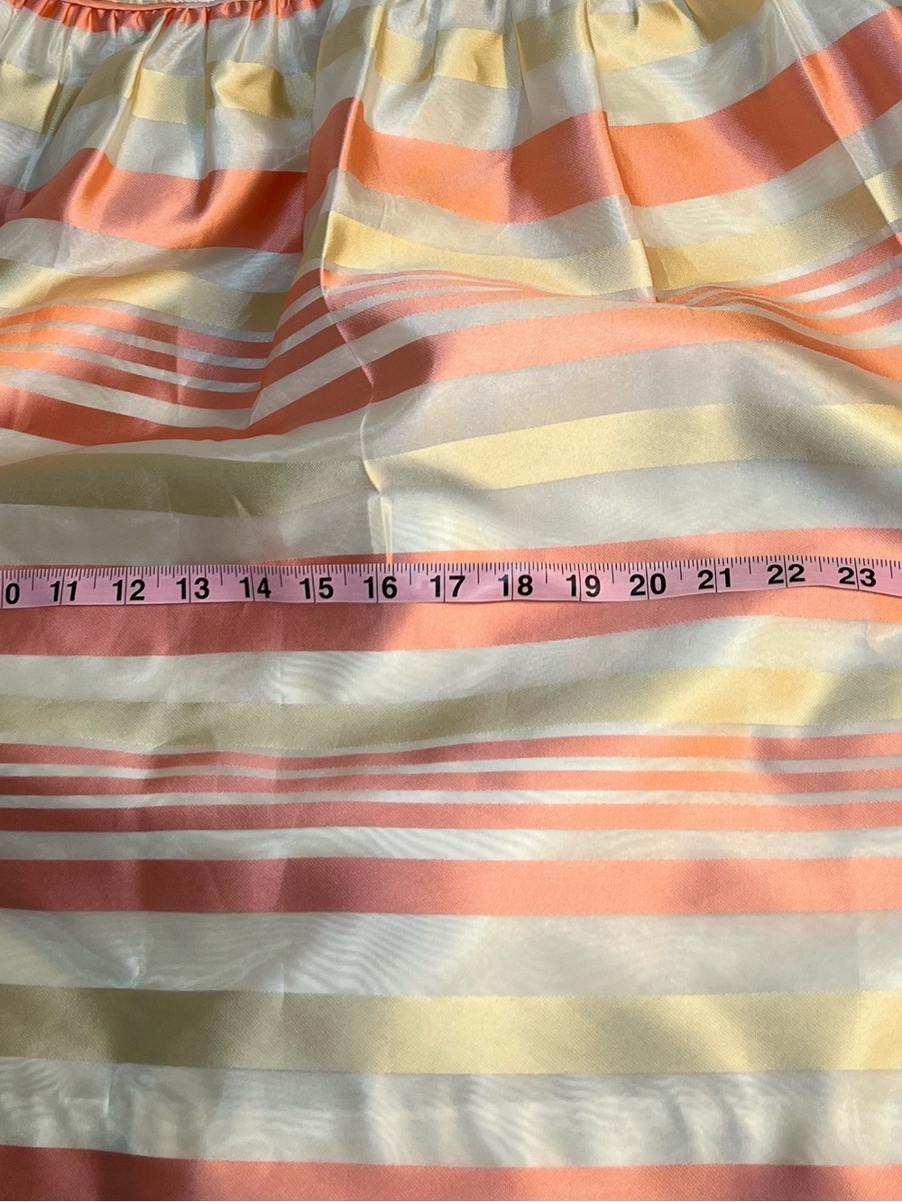 J. Crew Women’s Peach, Yellow and Cream Striped Fit-and-Flare Dress Size 12 - Picture 5 of 13